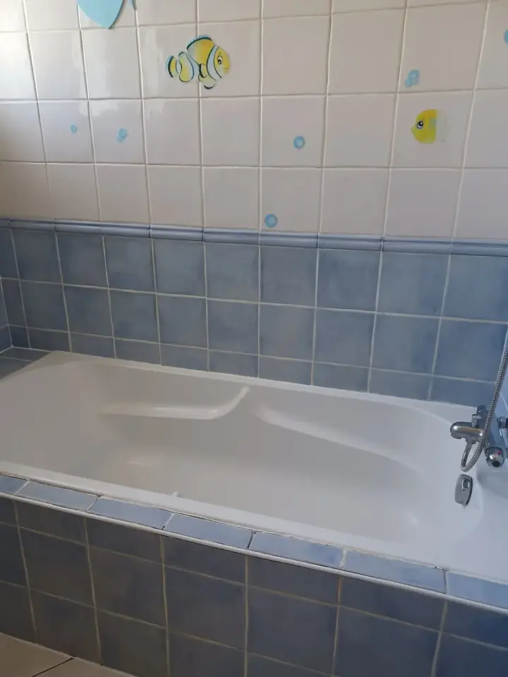 Salle de bains, baignoire et faïence